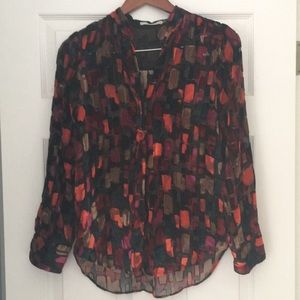 Aline + Olivia silk velvet/viscose blouse S/P